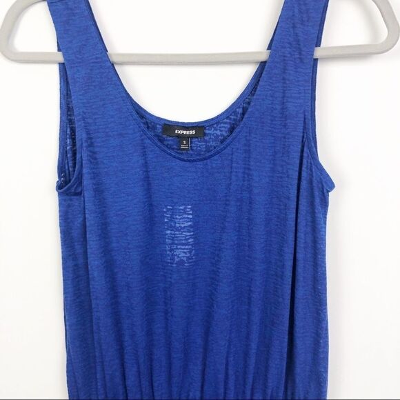 EXPRESS | NEW Blue & Black Bodycon Sleeveless Mini Dress Women’s Size Small - Picture 3 of 6